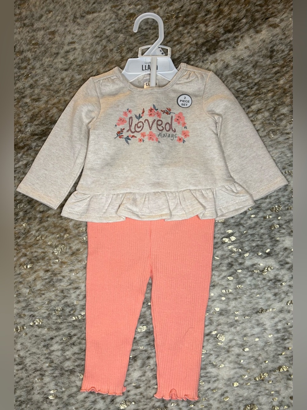 5 for $25🔥LLAMA "Loved Always" Matching Outfit Baby Size 6M‎